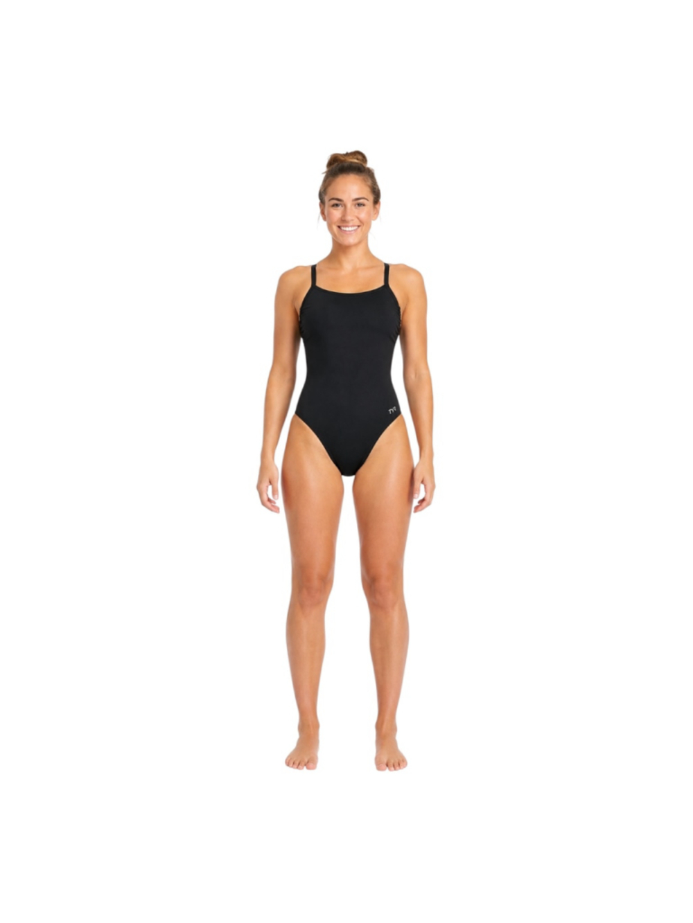 NWT TYR Sol Scoop Neck Controlfit One Piece Swimsuit Black Size 8